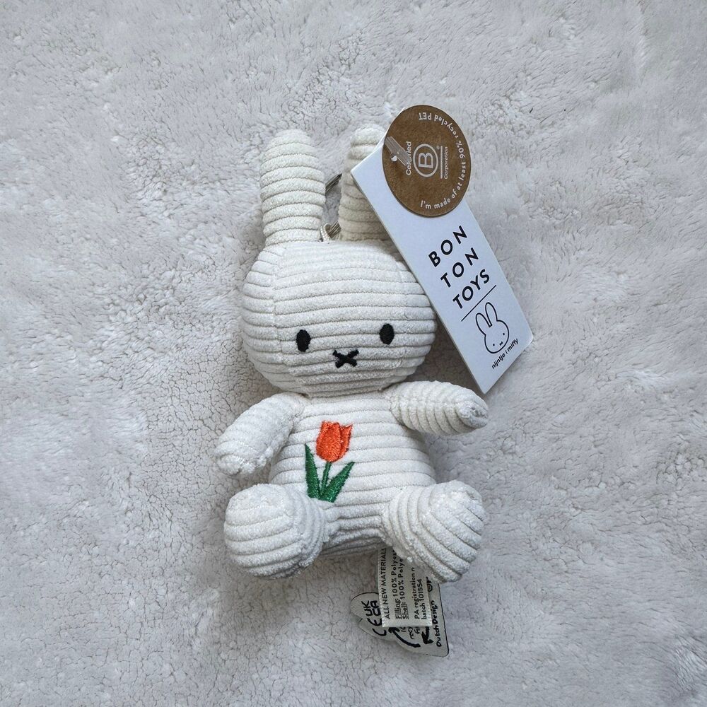 Bon Ton Toys Miffy Keychain Offwhite Corduroy Orange Tulip